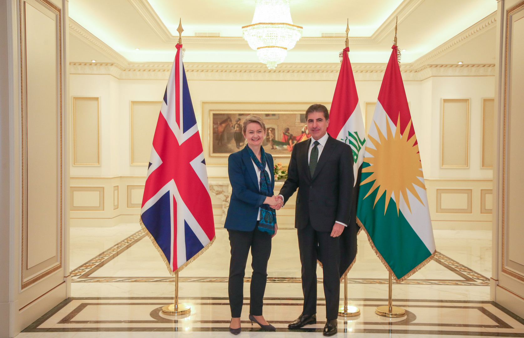 President Nechirvan Barzani Meets with UK Home Secretary Yvette Cooper