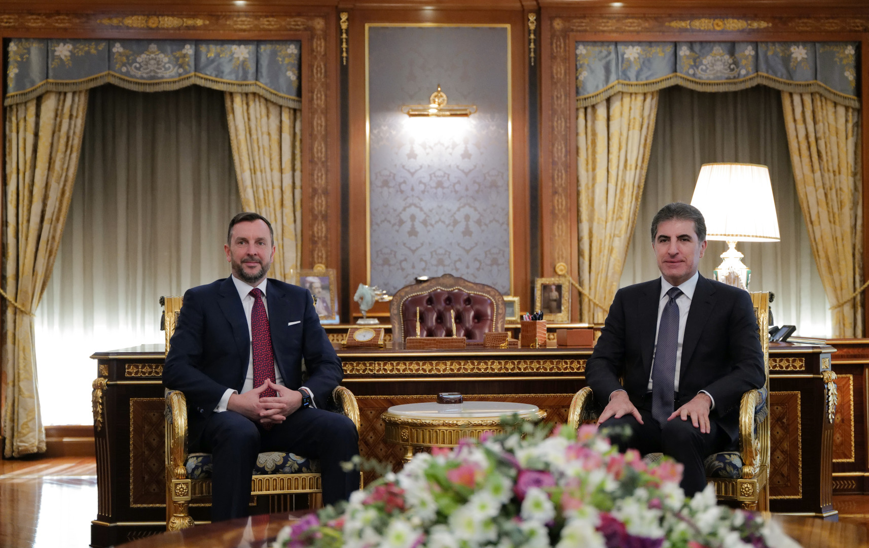 President Nechirvan Barzani receives the new Ambassador of Italy