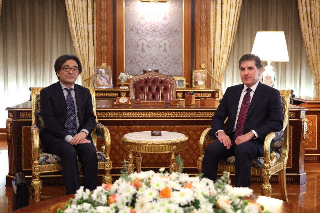 President Nechirvan Barzani meets with the new Ambassador of Japan