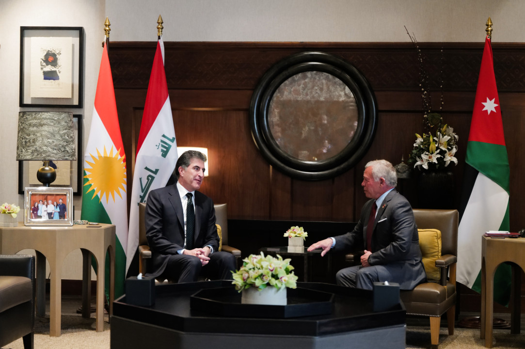 President Nechirvan Barzani meets with King Abdullah II bin Al-Hussein of Jordan
