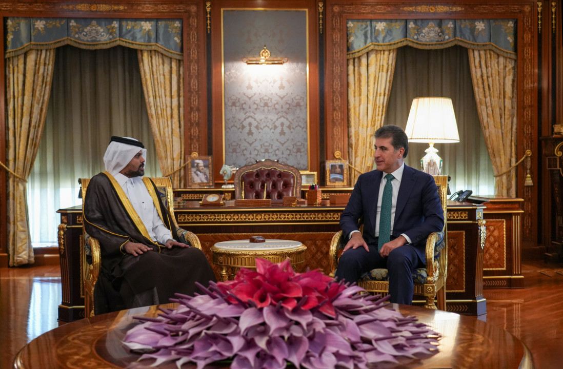 President Nechirvan Barzani thanks the departing Consul General of Qatar