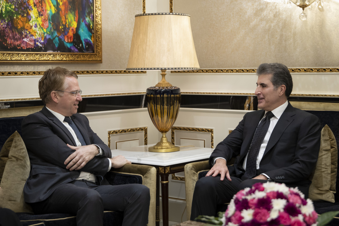 President Nechirvan Barzani receives the Ambassador of France