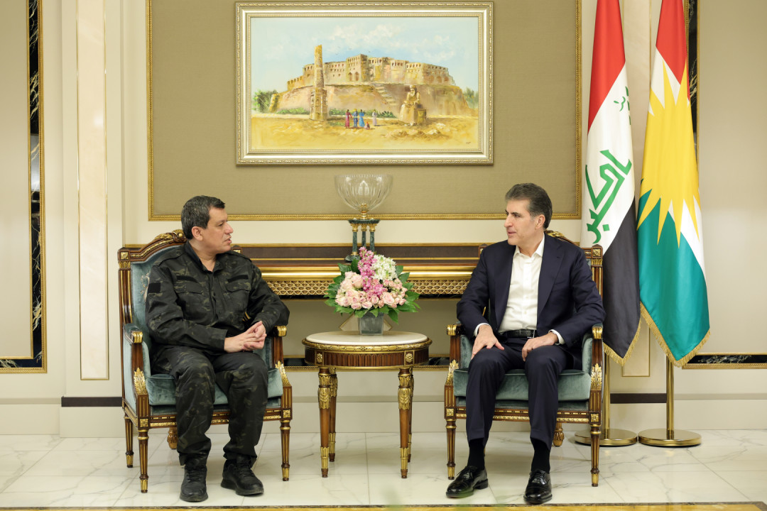 President Nechirvan Barzani meets with SDF Commander Mazloum Abdi