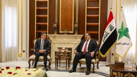 President Nechirvan Barzani meets with the leader of the Azm Coalition