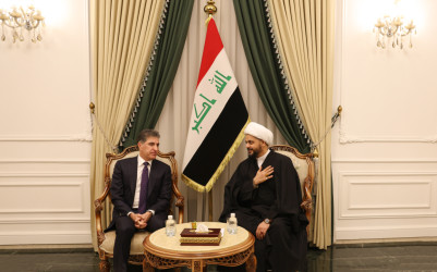 President Nechirvan Barzani meets with Secretary General of Asa'ib Ahl al-Haq