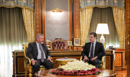 President Nechirvan Barzani meets with the European Union Ambassador to Iraq