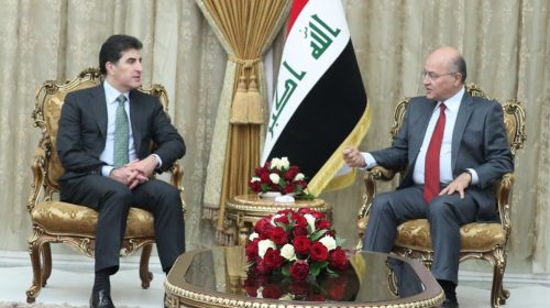 The President Nechirvan Barzani Meets with the President of Iraq