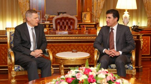 Nechirvan Barzani Discusses Developments in the Area with US Delegation