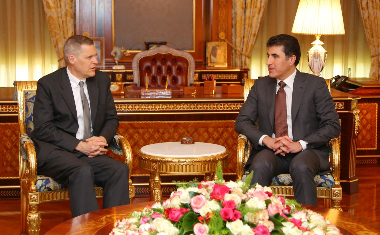 Nechirvan Barzani Discusses Developments in the Area with US Delegation