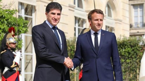 Nechirvan Barzani Discusses the Developments in the Area with Emmanuel Macron