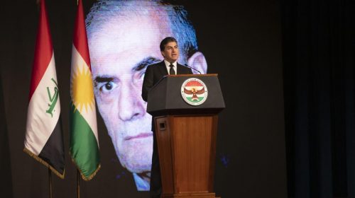 Kurdistan Region President delivers a speech at the reception of Dr. Najmadin Karim’s body