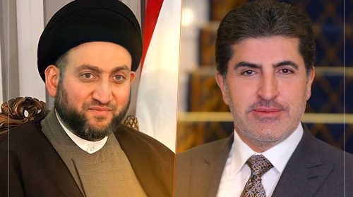 President Nechirvan Barzani congratulates Sayyid Ammar al-Hakim on re-election