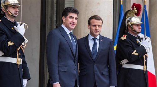 Nêçîrvan Barzanî û Emmanuel Macron komdibin