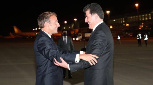 President Nechirvan Barzani receives a letter from President Emmanuel Macron