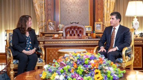 President Nechirvan Barzani meets with a visiting US delegation