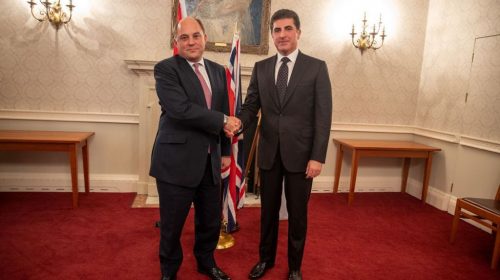 Kurdistan Region President holds meeting with U.K. Minister of Defense