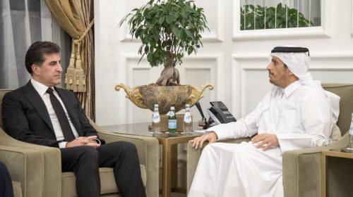 President Nechirvan Barzani meets with Foreign Minister of Qatar