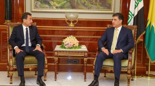 President Nechirvan Barzani meets with the Ambassador of France