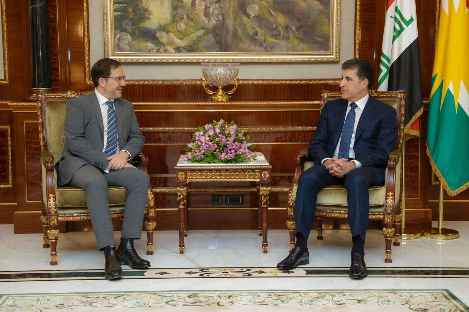 President Nechirvan Barzani meets with the Ambassador of United Kingdom