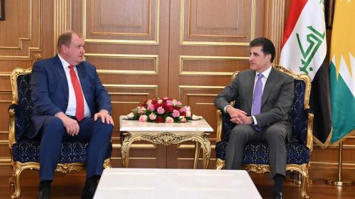 President Nechirvan Barzani receives outgoing Consul Generals of Russia and Kuwait