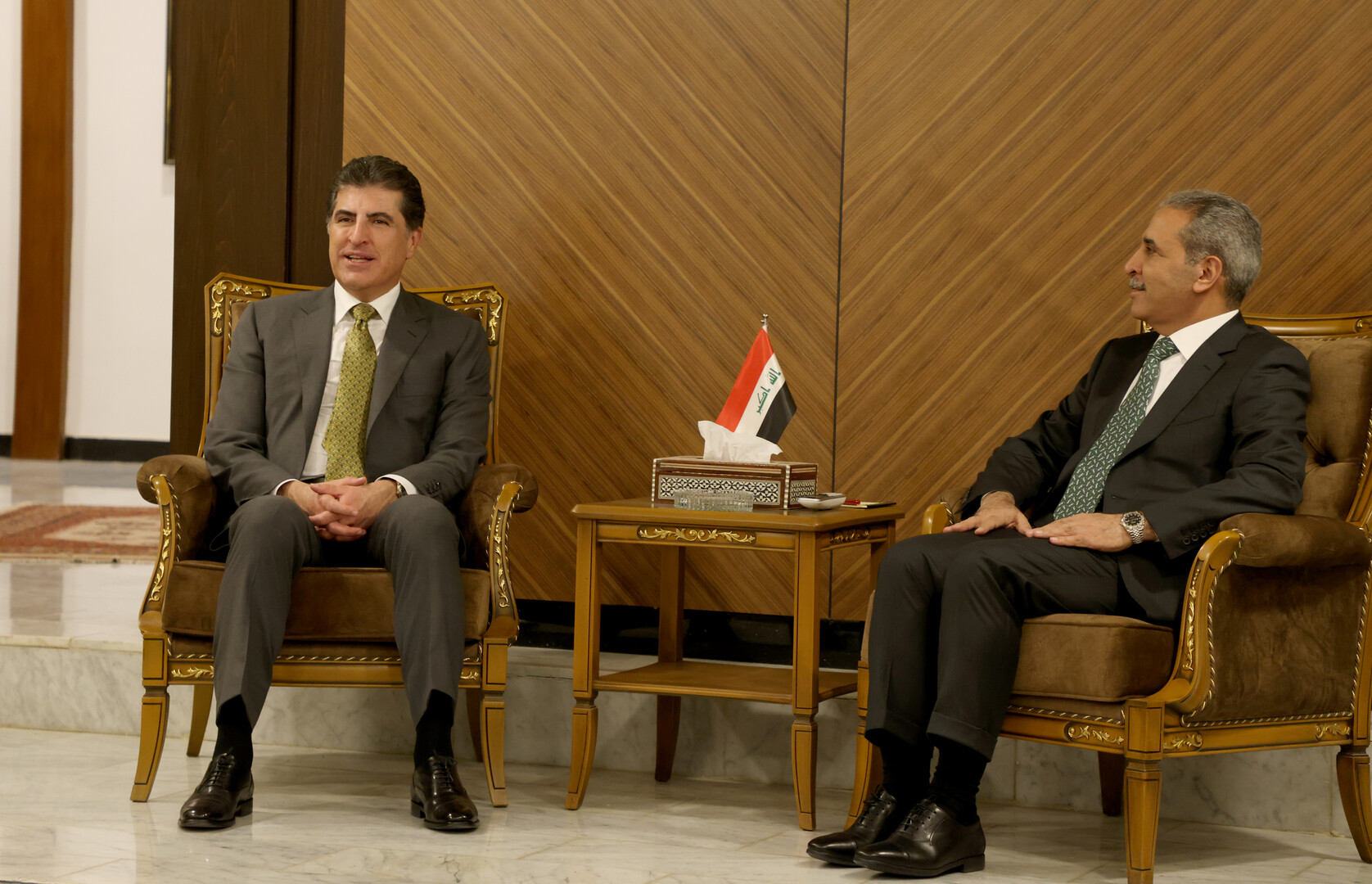 President Nechirvan Barzani meets with the head of the Iraqi judiciary