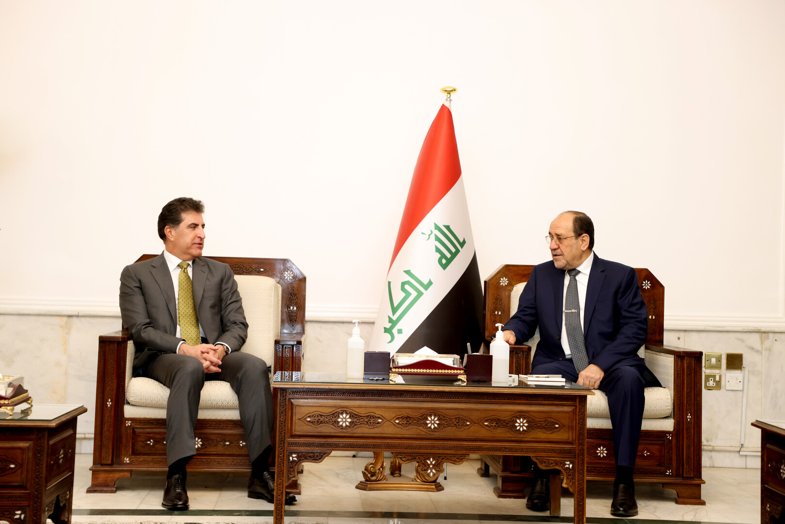 President Nechirvan Barzani meets with leader of the State of Law Coalition