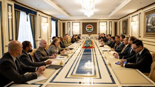 President Nechirvan Barzani chairs a meeting between the coalition forces and the Peshmerga Ministry