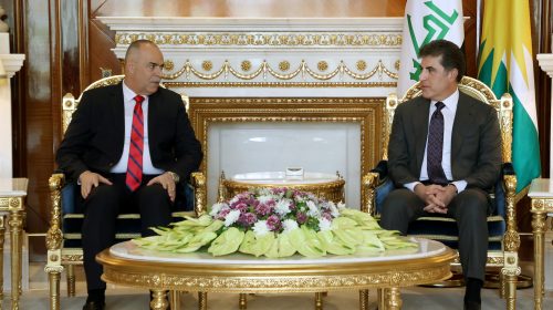 President Nechirvan Barzani receives a delegation from an Iraqi military college