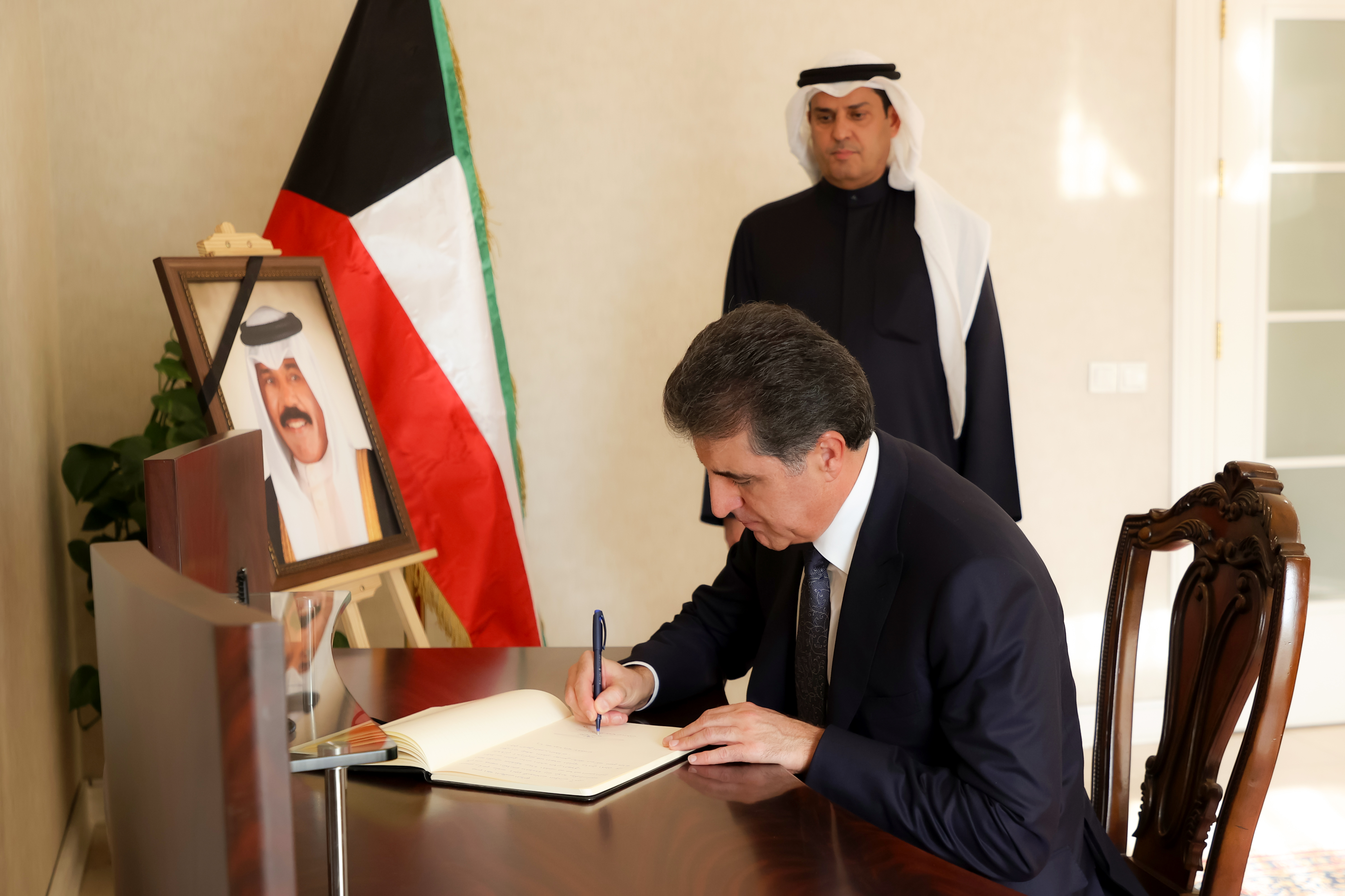 President Nechirvan Barzani visits Consulate General of Kuwait to express his condolences on the passing of the late Sheikh Nawaf Al-Ahmad Al-Sabah